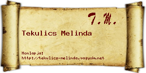 Tekulics Melinda névjegykártya